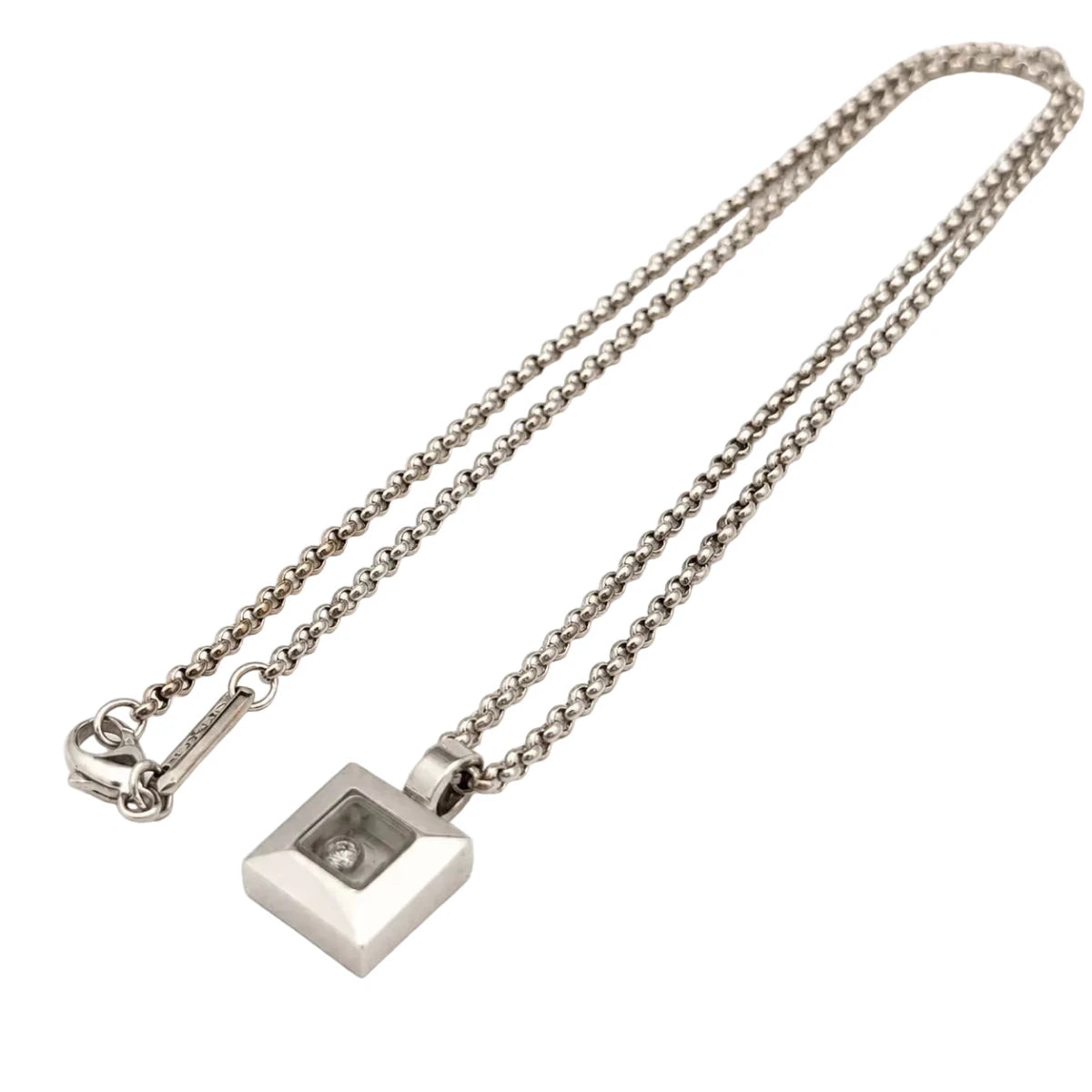 Collier Pendentif CHOPARD "Happy Diamonds" en or blanc et diamant - Castafiore