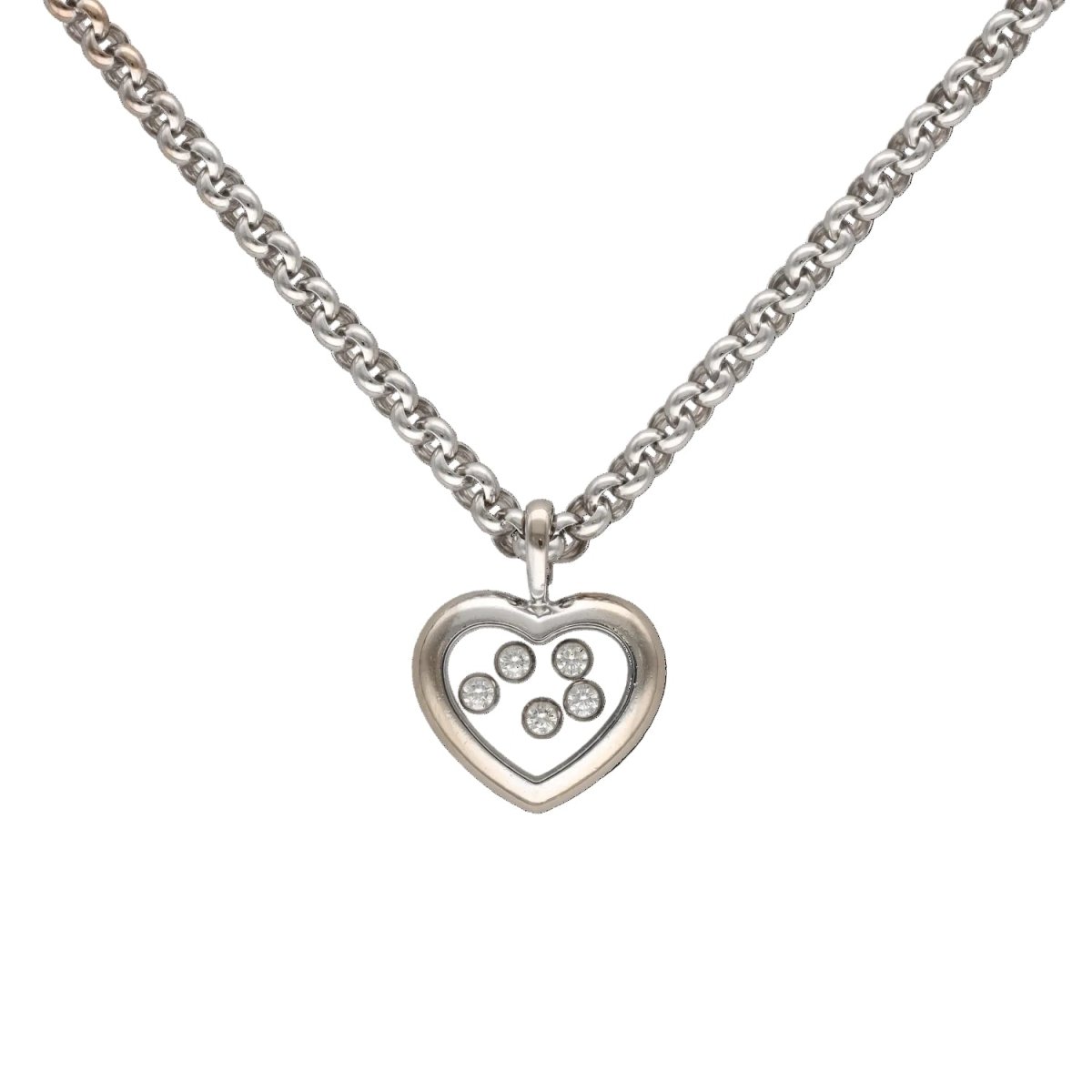 Collier Pendentif CHOPARD "Happy Diamonds" en or blanc et diamants - Castafiore
