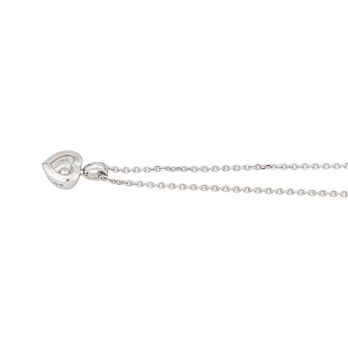 Collier Pendentif CHOPARD "Happy Heart" en or blanc et diamant - Castafiore