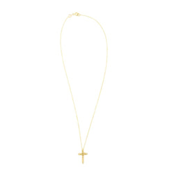Collier Pendentif Croix en or jaune et diamants - Castafiore