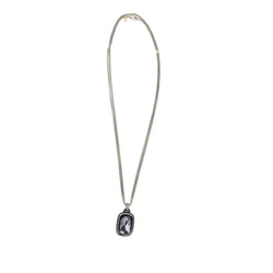 Collier Pendentif DAVID YURMAN "Albion Enhancer" en argent, hématite et diamants - Castafiore