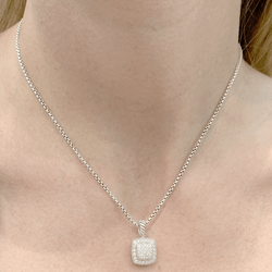 Collier Pendentif DAVID YURMAN "Petite albion" en argent et diamants - Castafiore