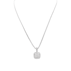 Collier Pendentif DAVID YURMAN "Petite albion" en argent et diamants - Castafiore