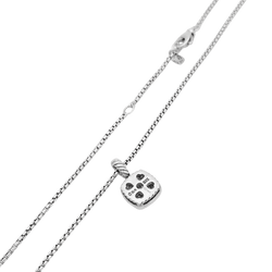 Collier Pendentif DAVID YURMAN "Petite albion" en argent et diamants - Castafiore