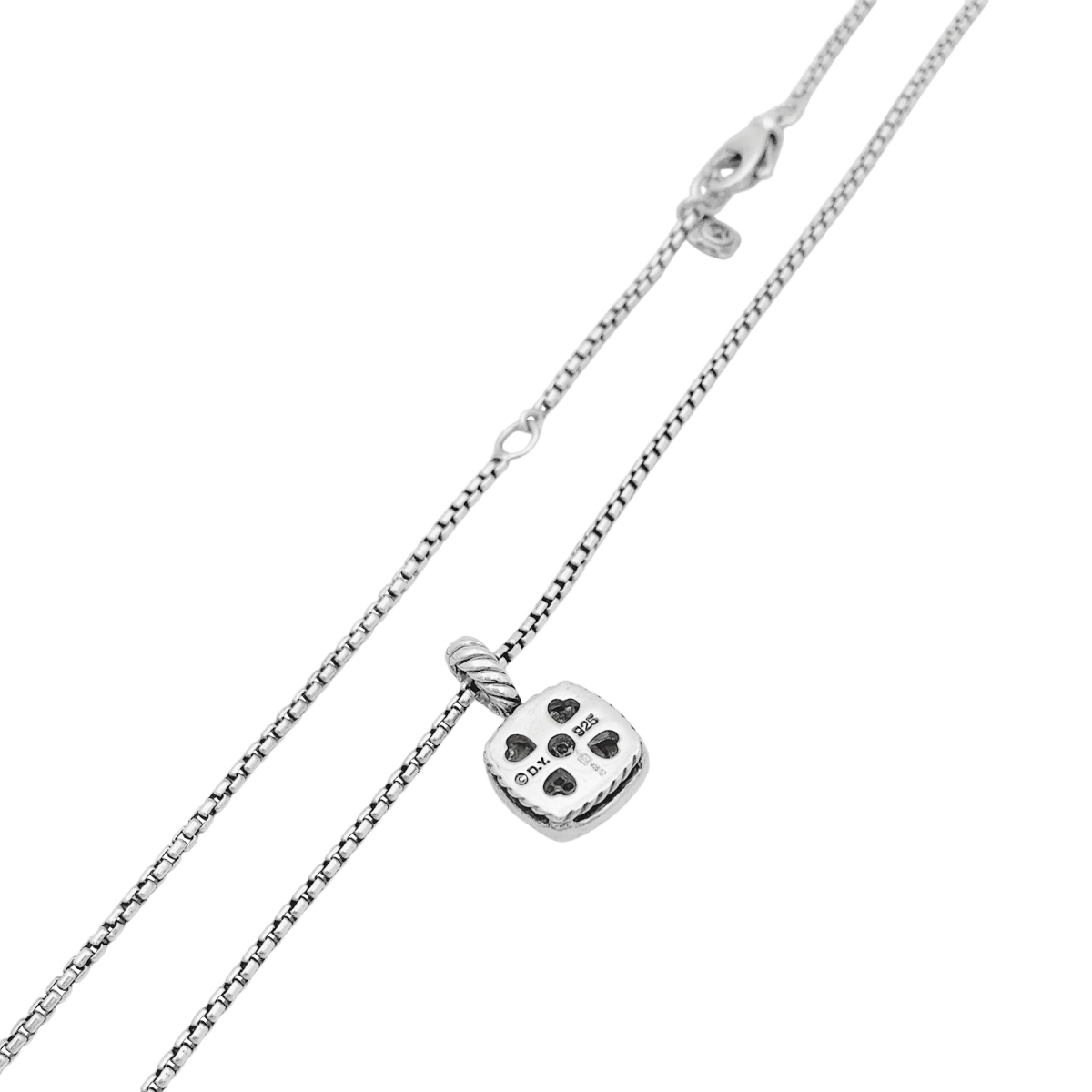 Collier Pendentif DAVID YURMAN "Petite albion" en argent et diamants - Castafiore
