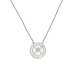 Collier pendentif diamant 0,60 Ct E - SI2 en or gris 18 Cts. Certifié HRD. - Castafiore