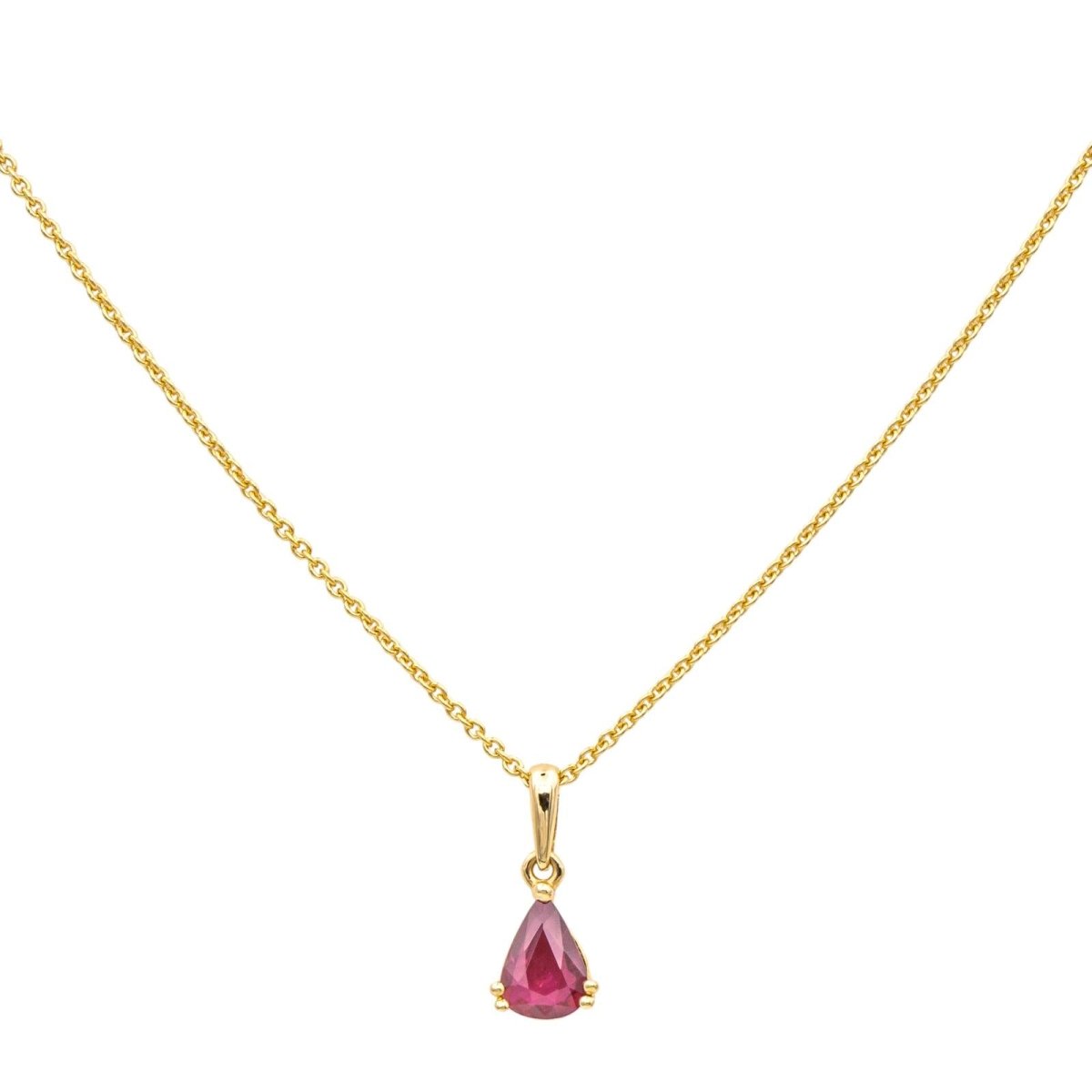 Collier Pendentif DIDIER GUÉRIN en or jaune et rubis - Castafiore
