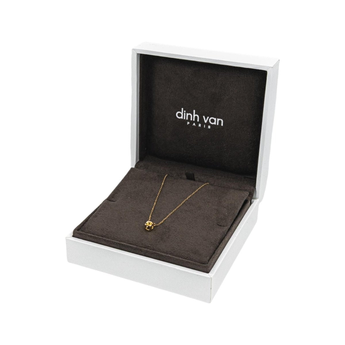 Collier Pendentif DINH VAN "Cube" en or jaune et saphir - Castafiore