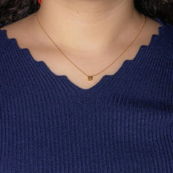 Collier Pendentif DINH VAN "Cube" en or jaune et saphir - Castafiore