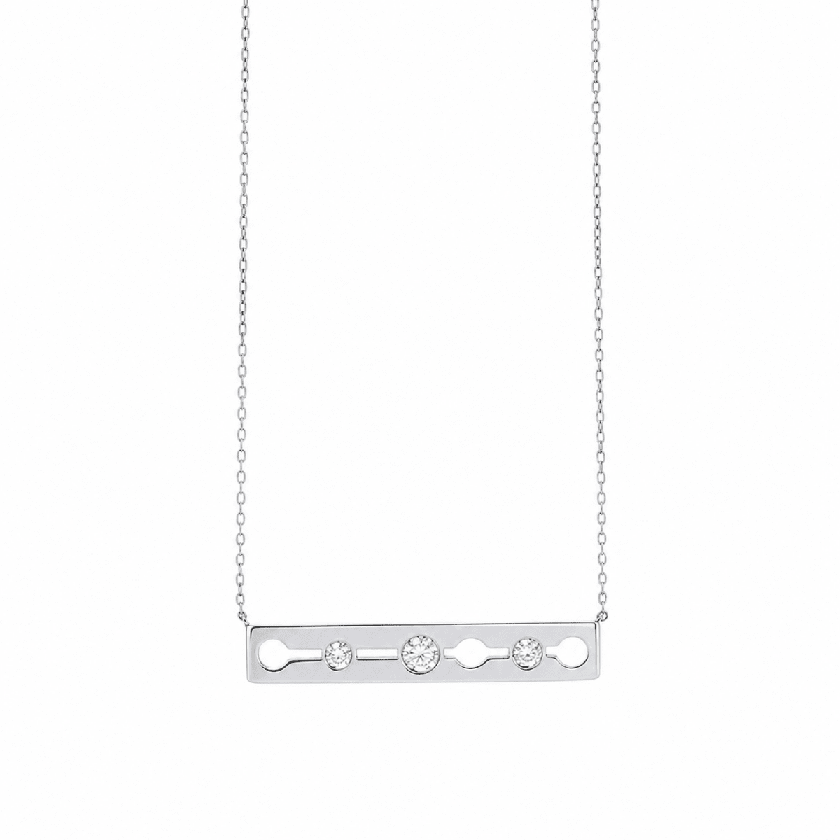 Collier Pendentif DINH VAN en or blanc et diamants - Castafiore