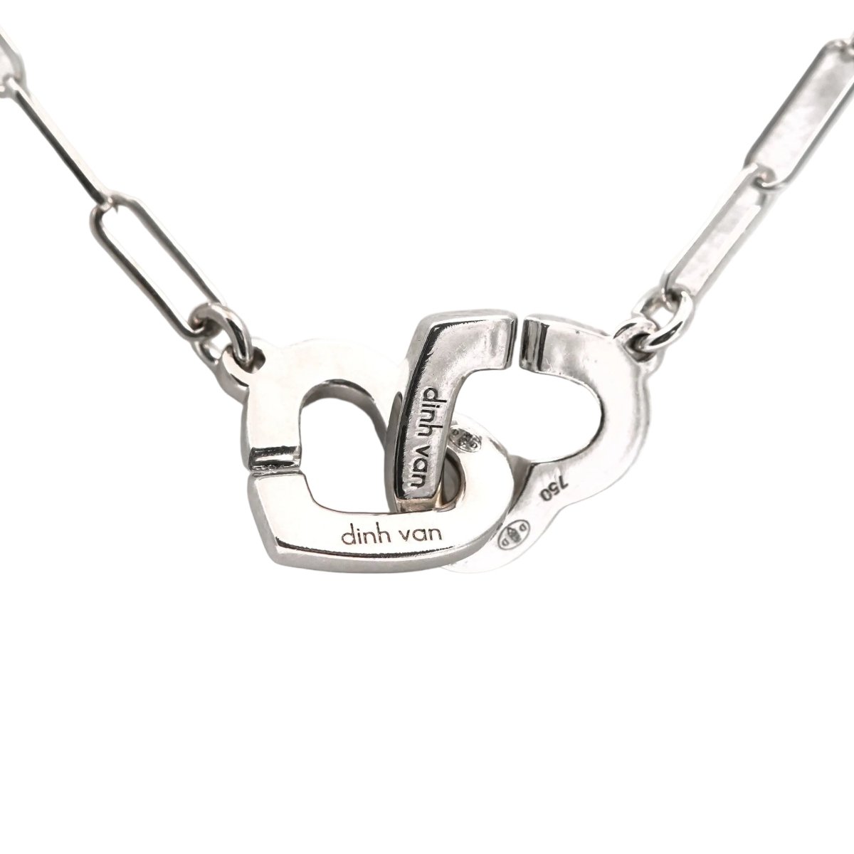 Collier Pendentif DINH VAN en or blanc et diamants - Castafiore