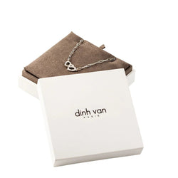 Collier Pendentif DINH VAN "Menottes Double Coeurs R9" en or blanc et diamants - Castafiore