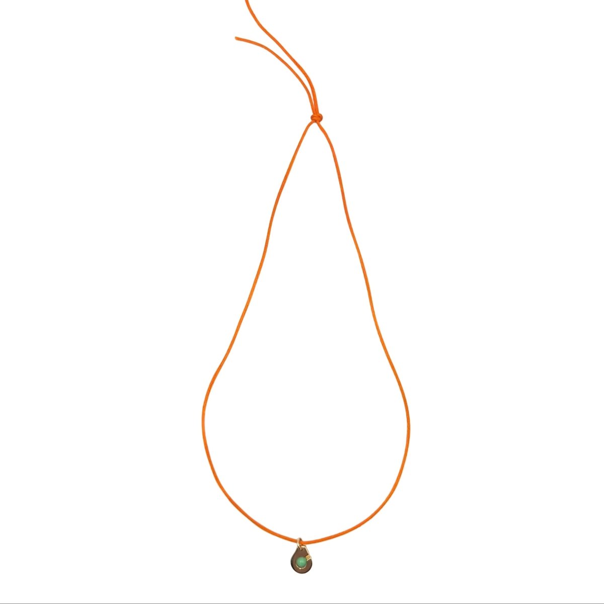 Collier Pendentif DINH VAN "Menottes R10" en or jaune et chrysoprase - Castafiore