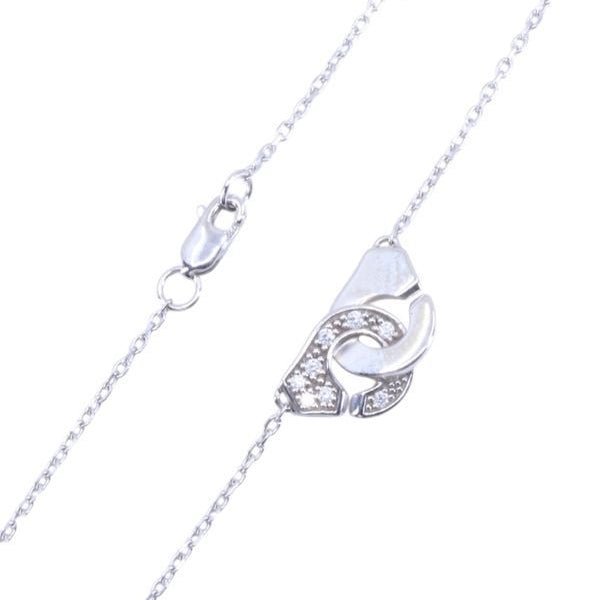 Collier Pendentif DINH VAN "Menottes R8" en or blanc et diamants - Castafiore