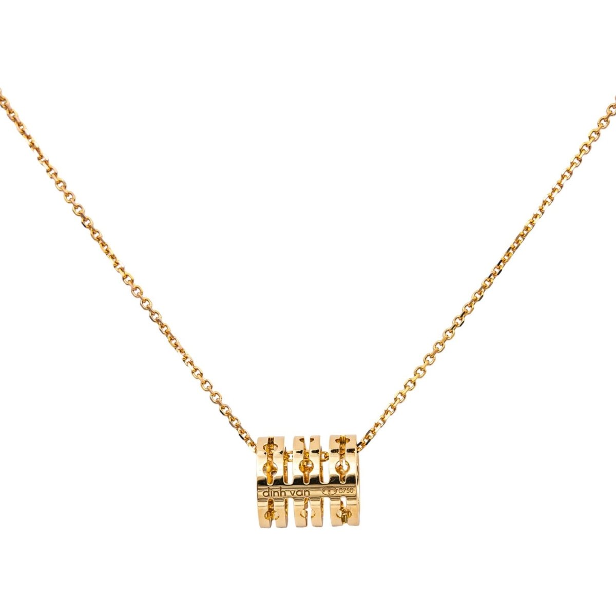 Collier Pendentif DINH VAN "Pulse" en or jaune et diamants - Castafiore