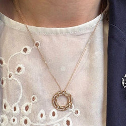 Collier Pendentif DINH VAN "Pulse" en or rose et diamants - Castafiore