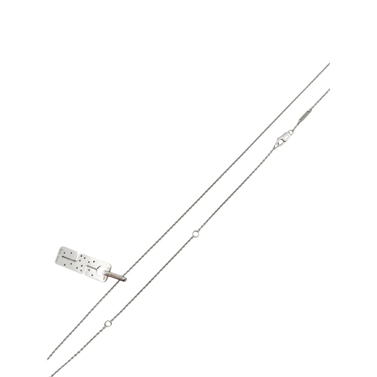Collier Pendentif DINH VAN "Seventies" en or blanc et diamants - Castafiore