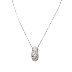 Collier pendentif dôme en or blanc et diamants - Castafiore
