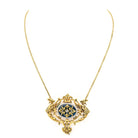 Collier Pendentif en deux ors, émail, et diamants - Castafiore