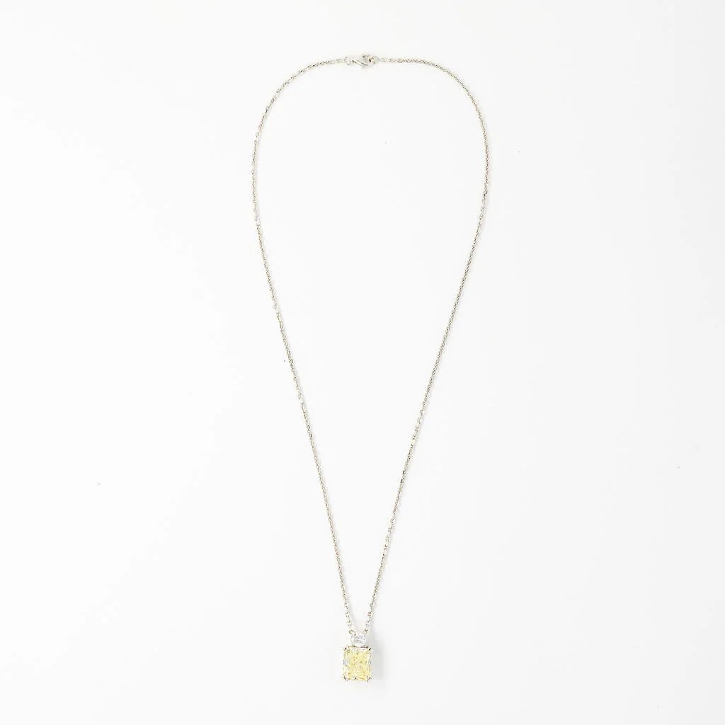 Collier Pendentif en or blanc, diamant fancy yellow et diamant - Castafiore