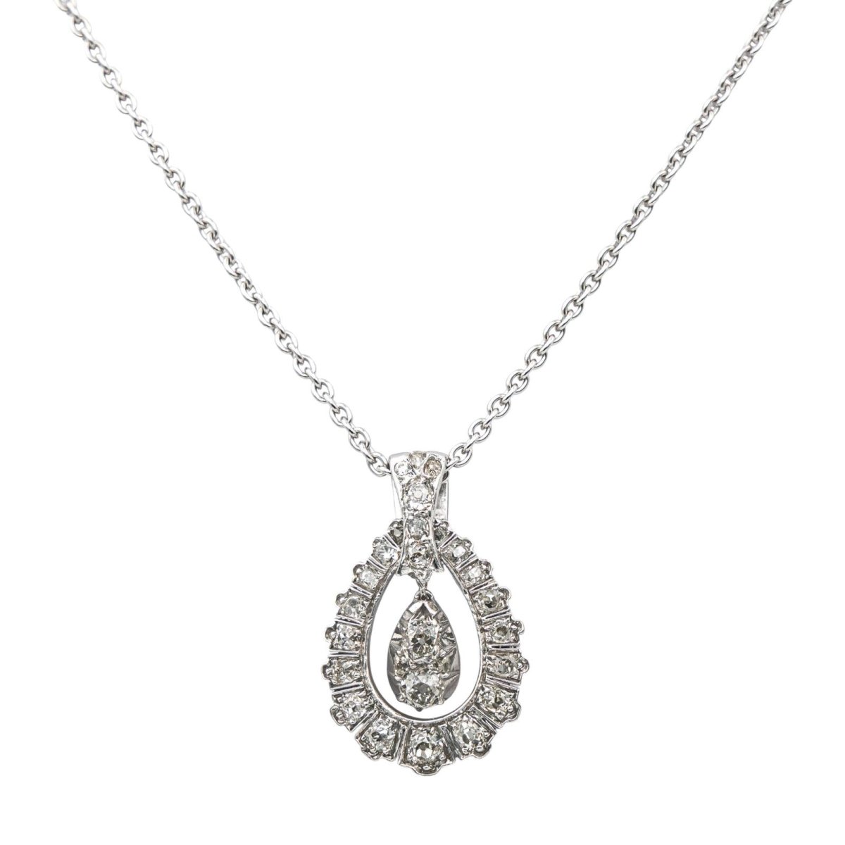Collier Pendentif en or blanc et diamants - Castafiore