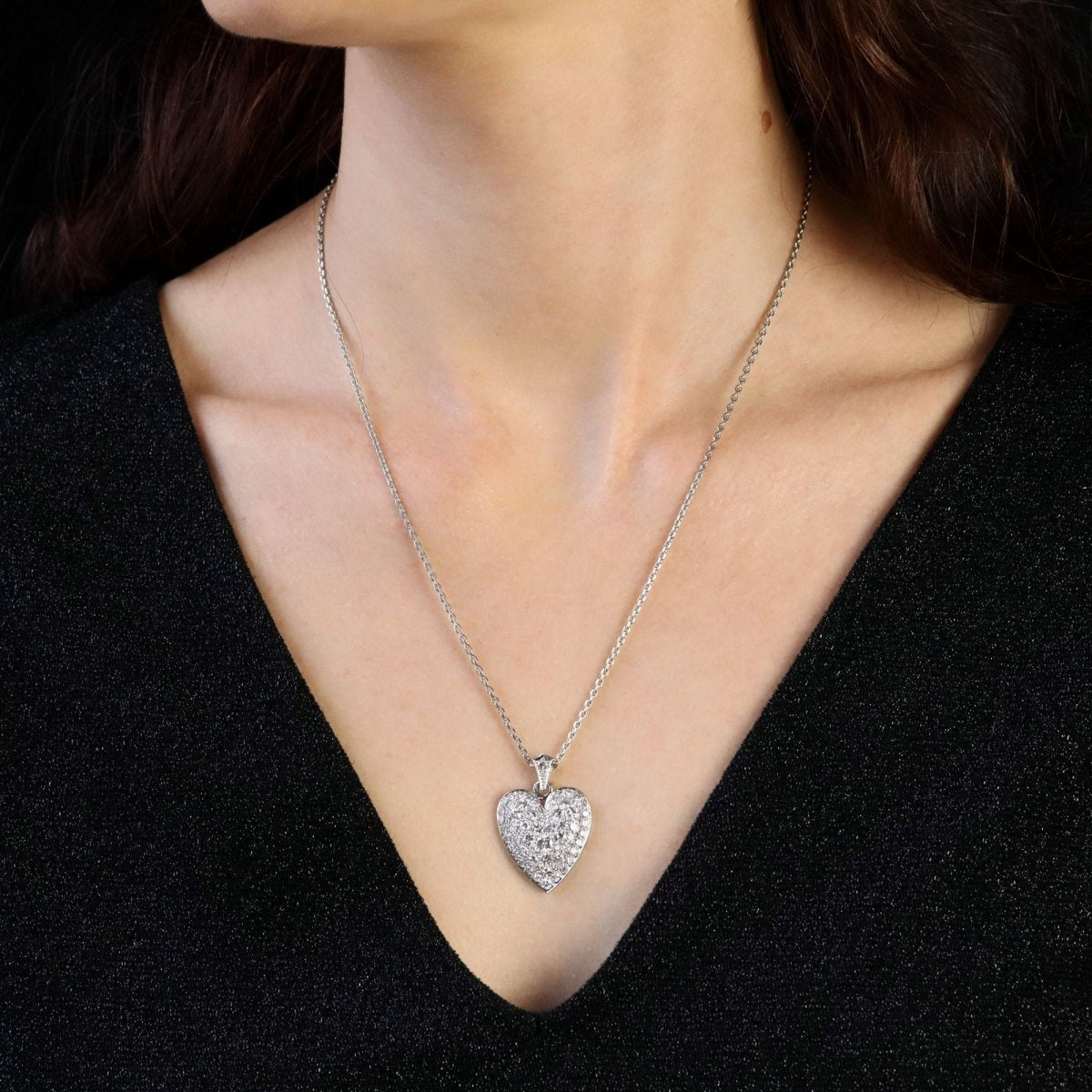 Collier Pendentif en or blanc et diamants - Castafiore