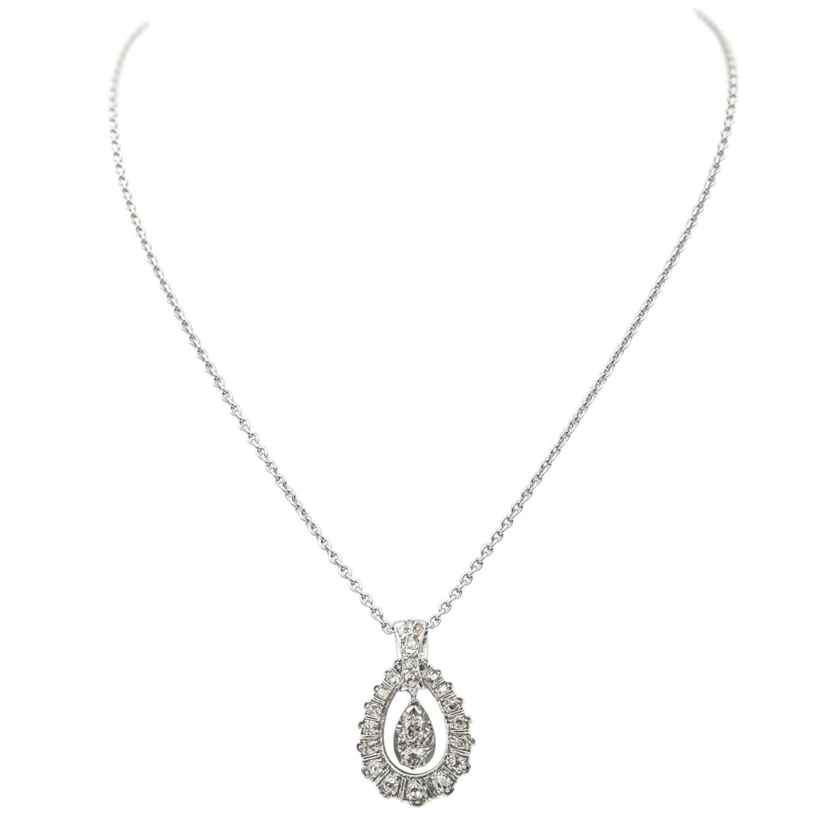 Collier Pendentif en or blanc et diamants - Castafiore
