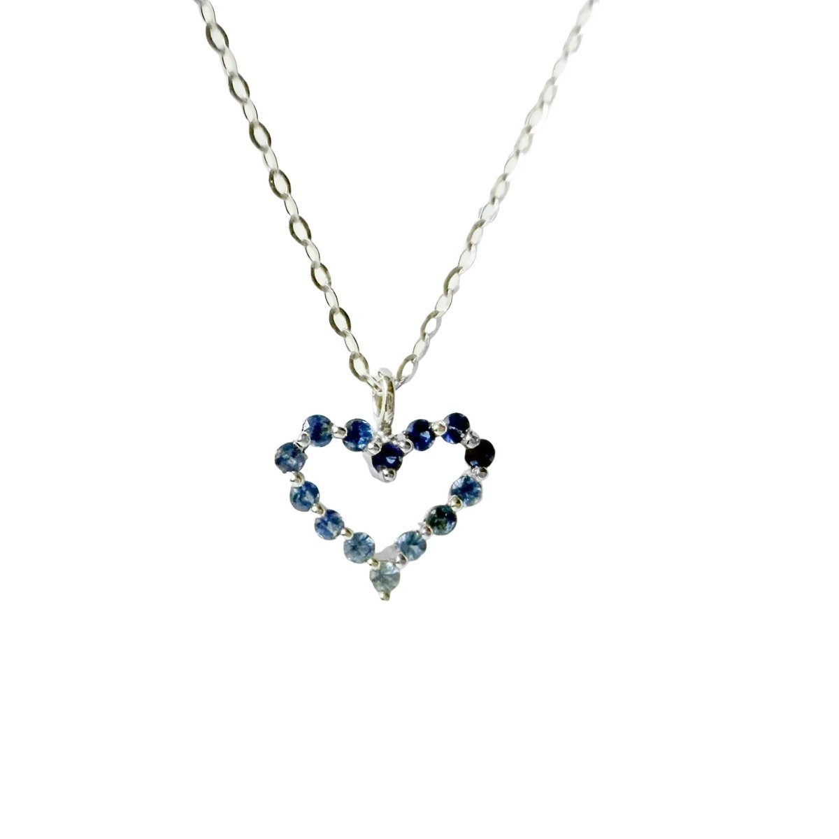 Collier Pendentif en or blanc et saphirs - Castafiore