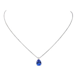 Collier Pendentif en or blanc et tanzanite - Castafiore