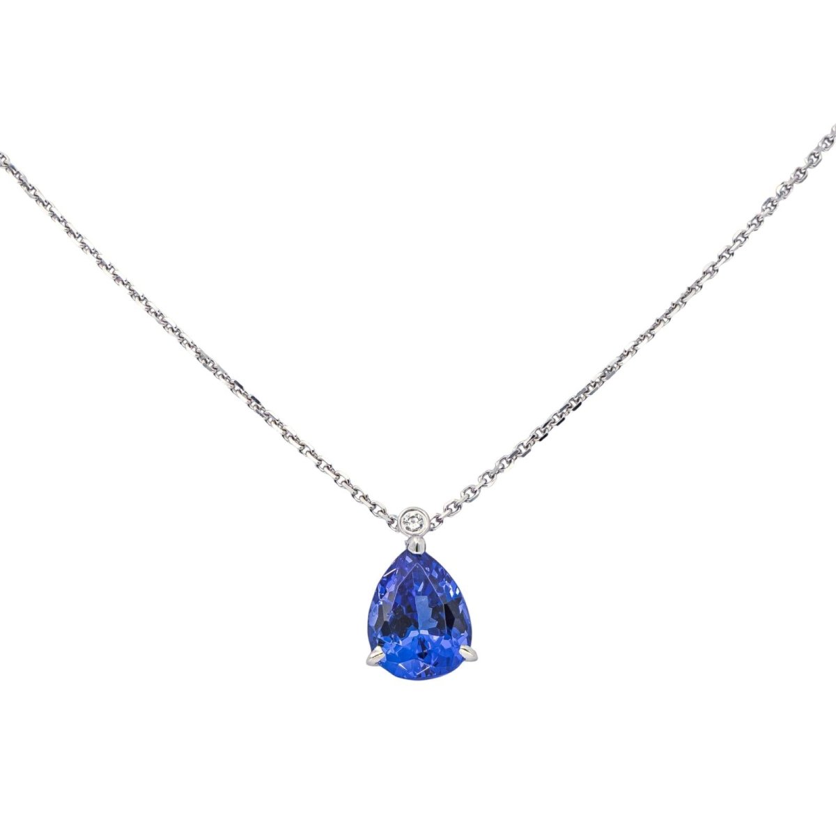 Collier Pendentif en or blanc et tanzanite - Castafiore