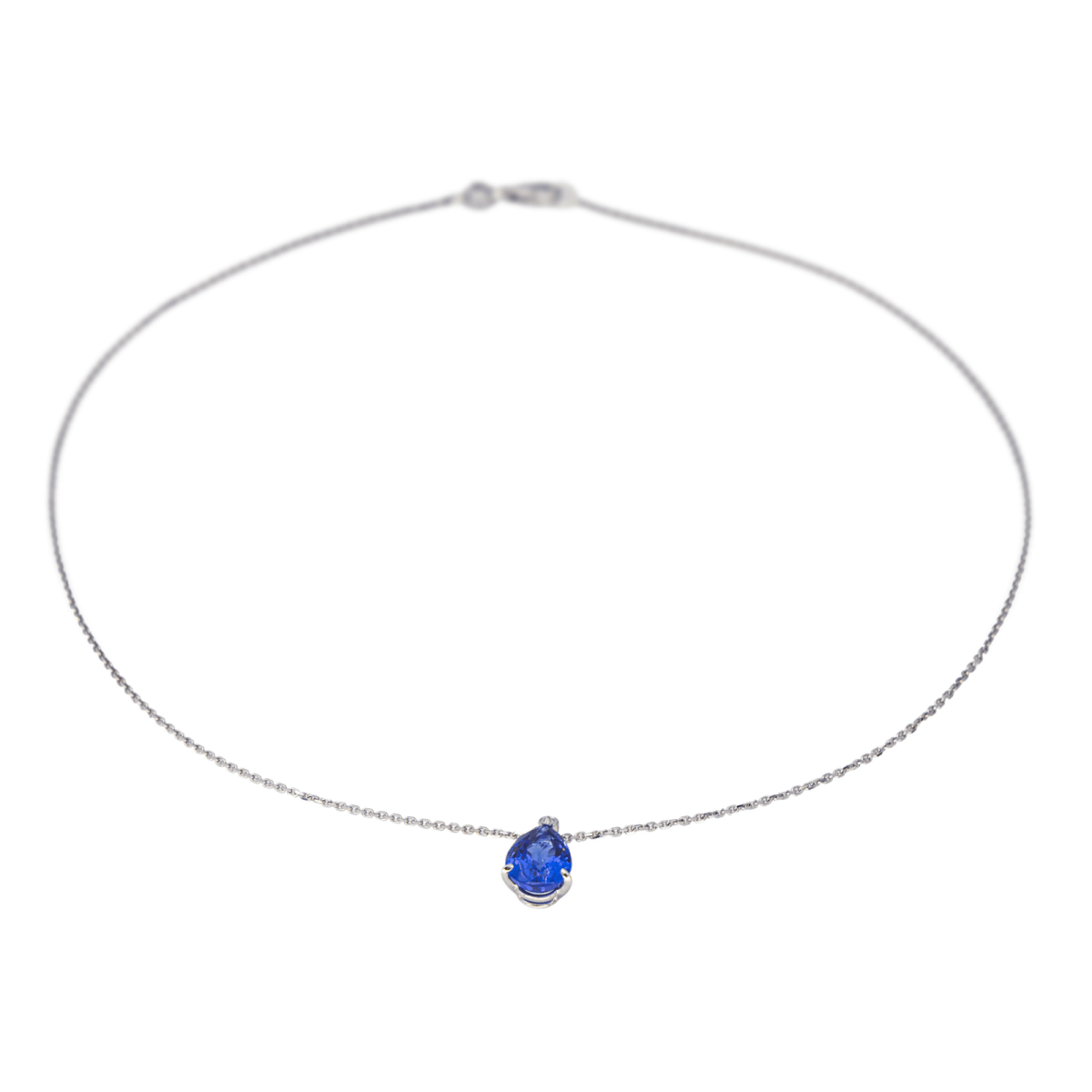 Collier Pendentif en or blanc et tanzanite - Castafiore