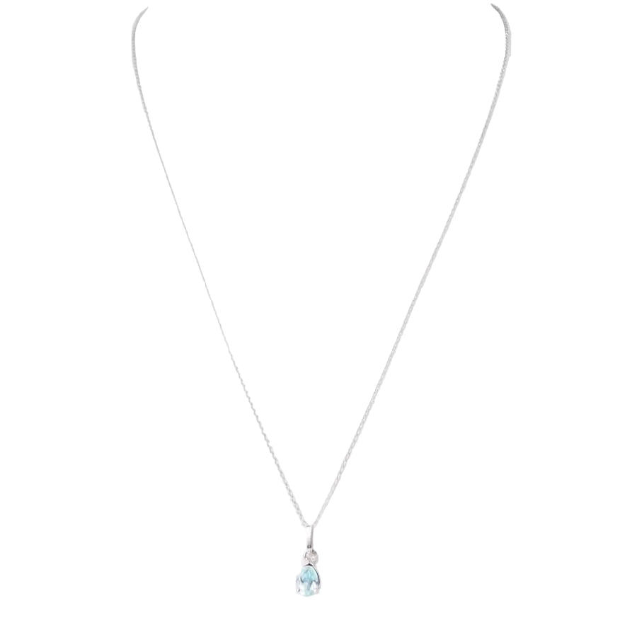 Collier Pendentif en or blanc et topaze - Castafiore