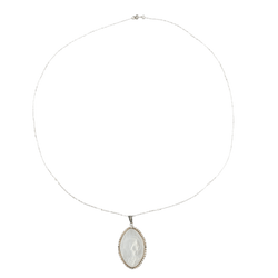 Collier Pendentif en or blanc, nacre et perles - Castafiore