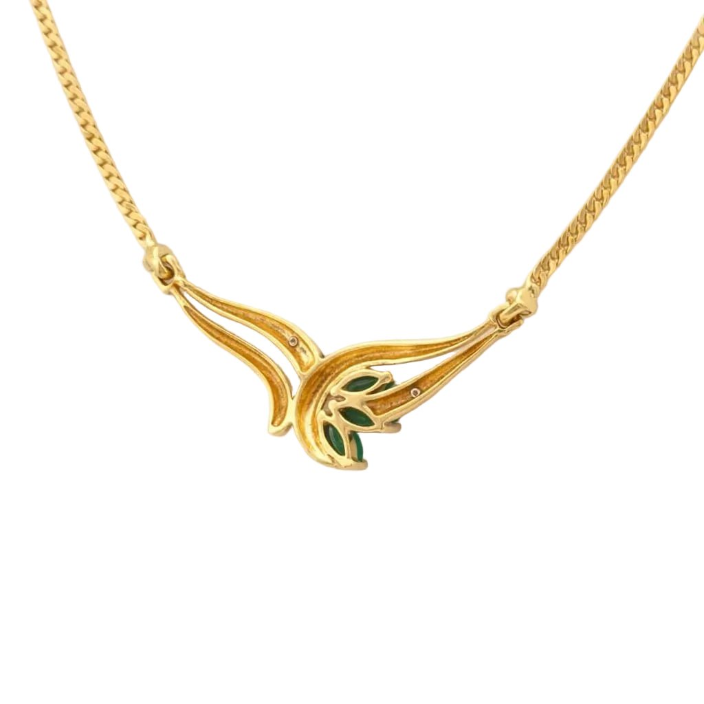 Collier Pendentif en or blanc, or jaune, émeraudes et diamants - Castafiore
