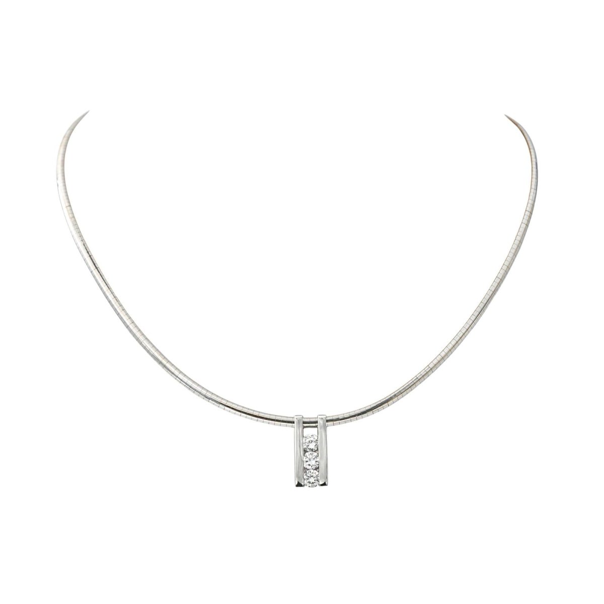 Collier Pendentif en or blanc, or jaune et diamants - Castafiore