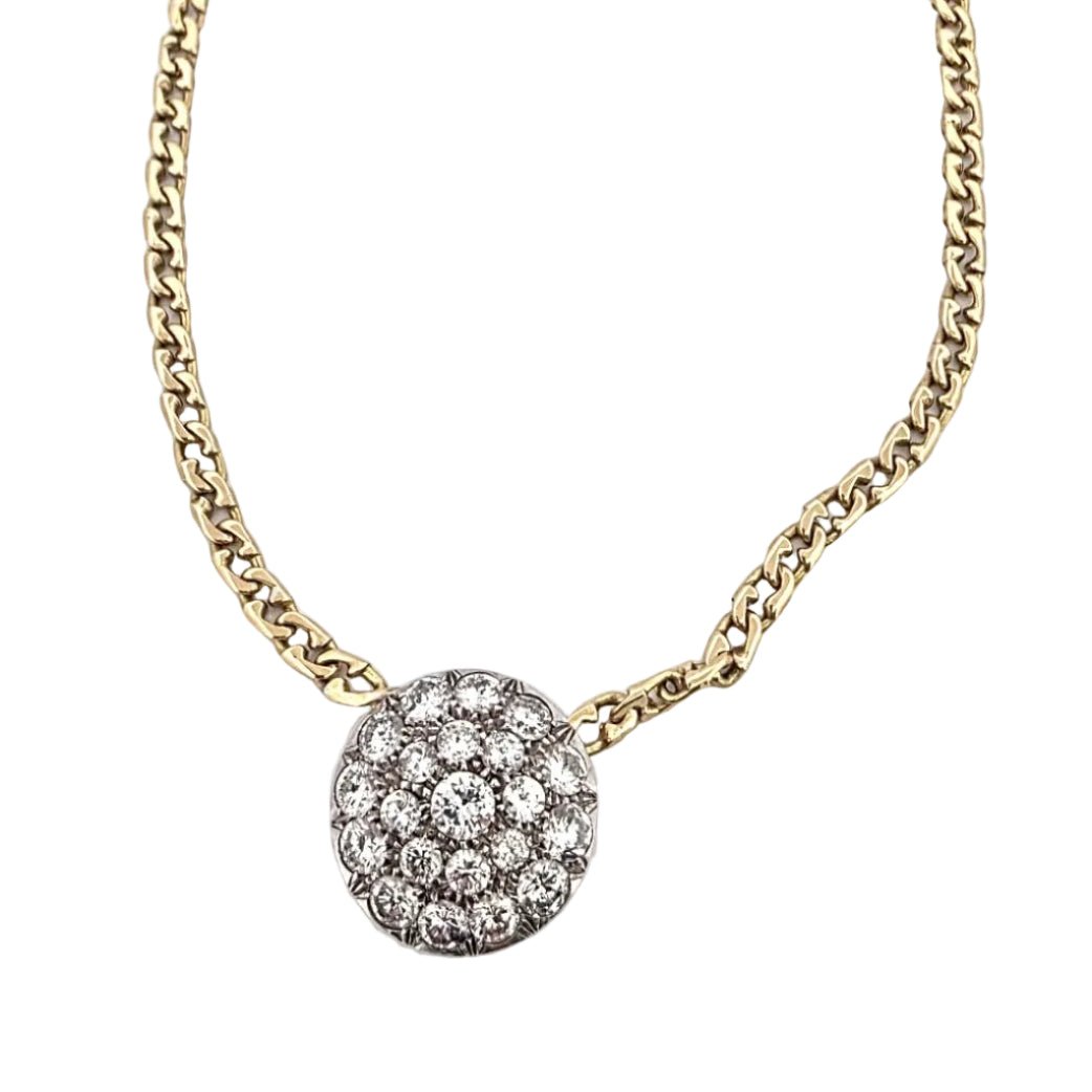 Collier Pendentif en or blanc, or jaune et diamants - Castafiore