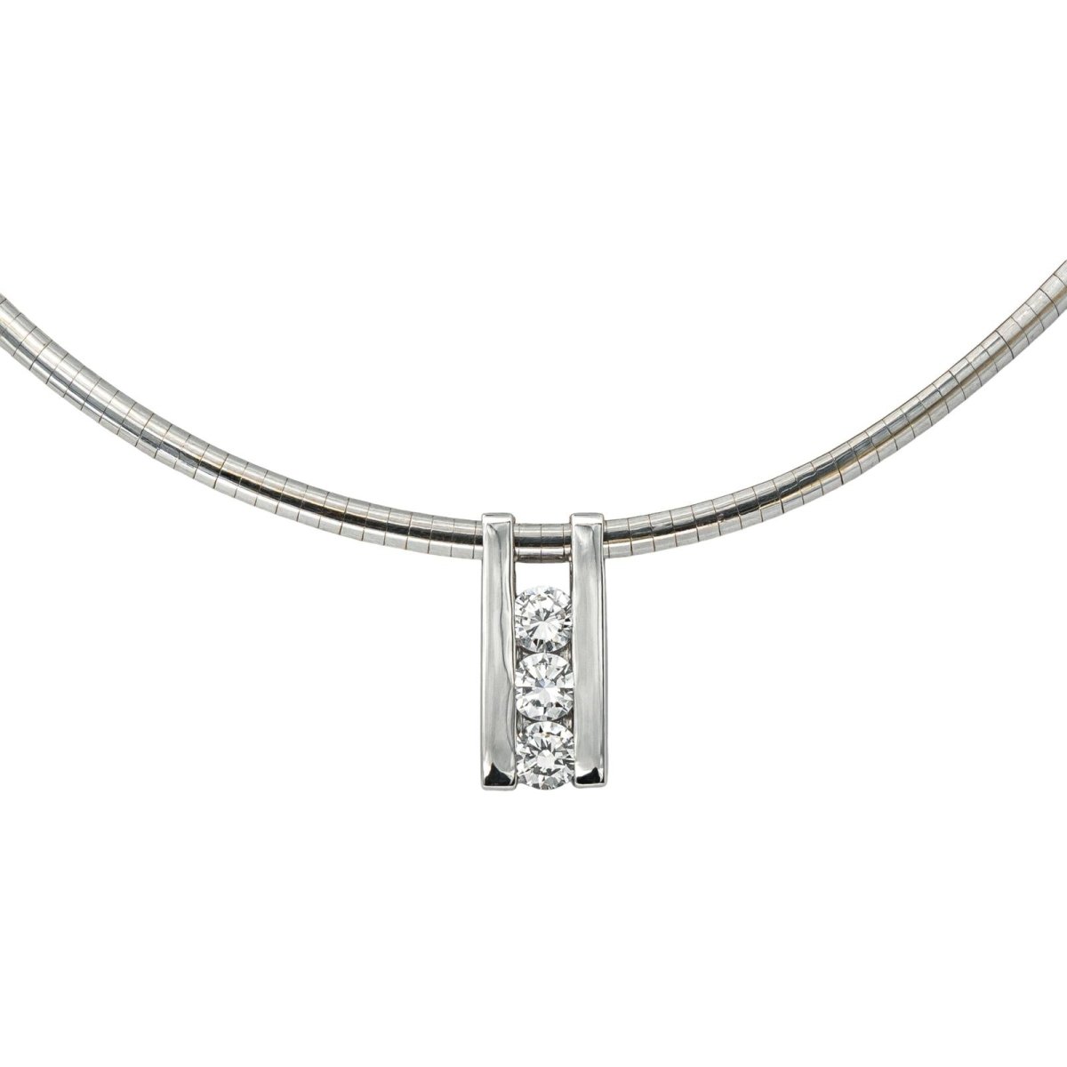 Collier Pendentif en or blanc, or jaune et diamants - Castafiore