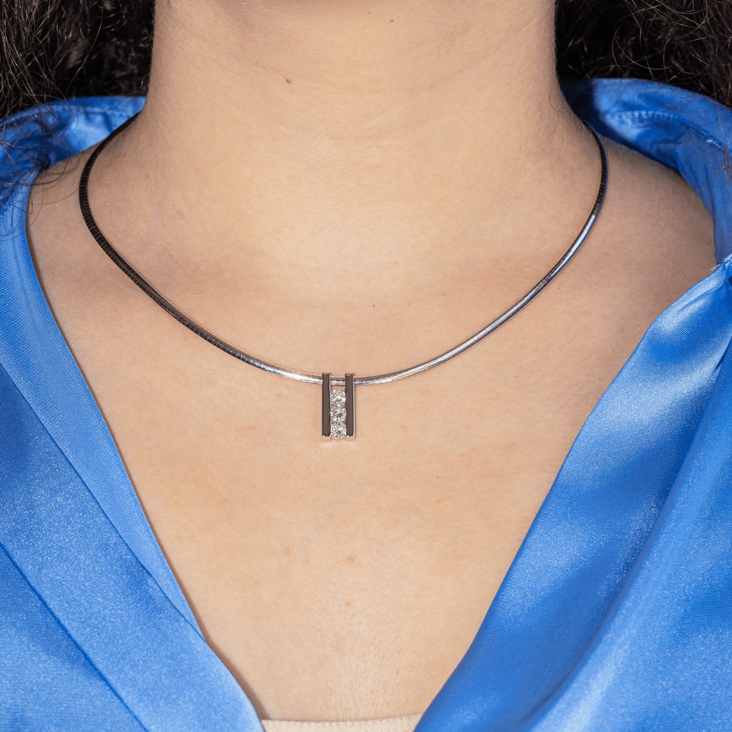 Collier Pendentif en or blanc, or jaune et diamants - Castafiore