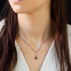 Collier Pendentif en or blanc, or jaune, rubis et diamant - Castafiore
