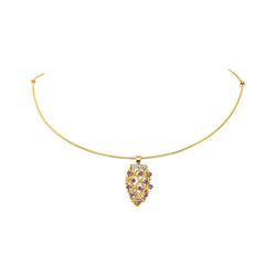 Collier Pendentif en or blanc, or jaune, rubis et diamants - Castafiore