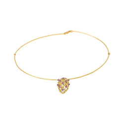 Collier Pendentif en or blanc, or jaune, rubis et diamants - Castafiore