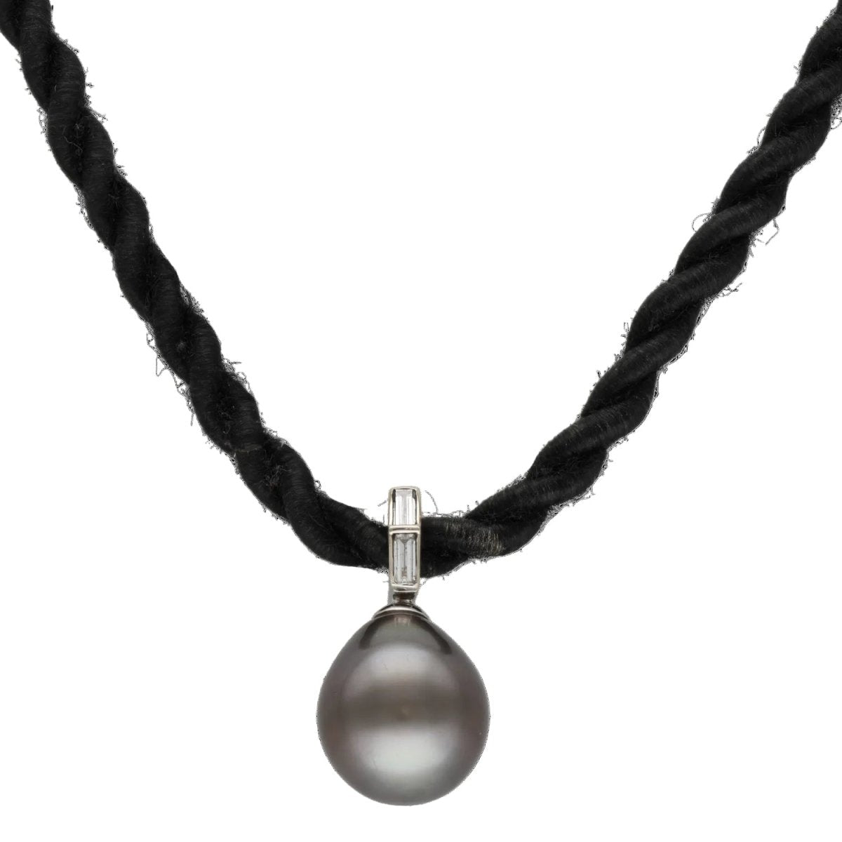 Collier Pendentif en or blanc, perle et diamants - Castafiore