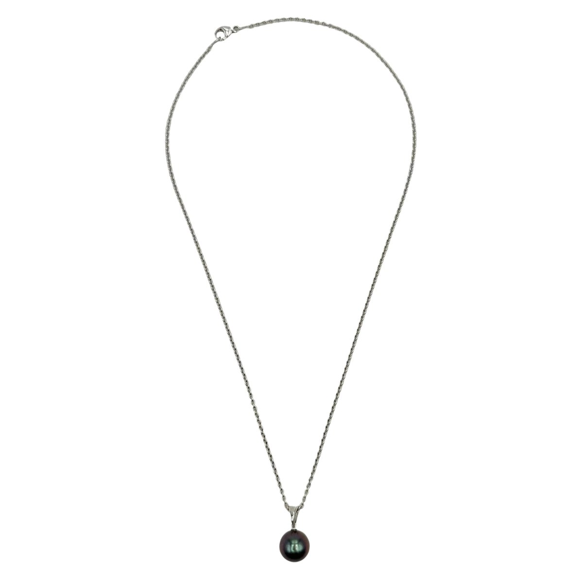 Collier Pendentif en or blanc, perle et diamants - Castafiore