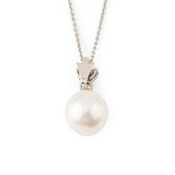 Collier Pendentif en or blanc, perle et diamants - Castafiore