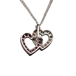 Collier Pendentif en or blanc, rubis et diamants - Castafiore