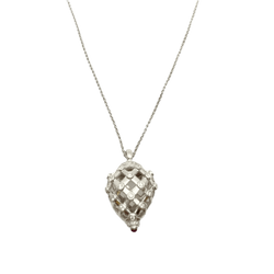 Collier Pendentif en or blanc, rubis et diamants - Castafiore