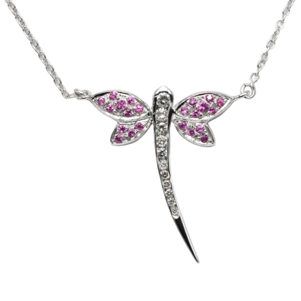 Collier Pendentif en or blanc, rubis et diamants - Castafiore
