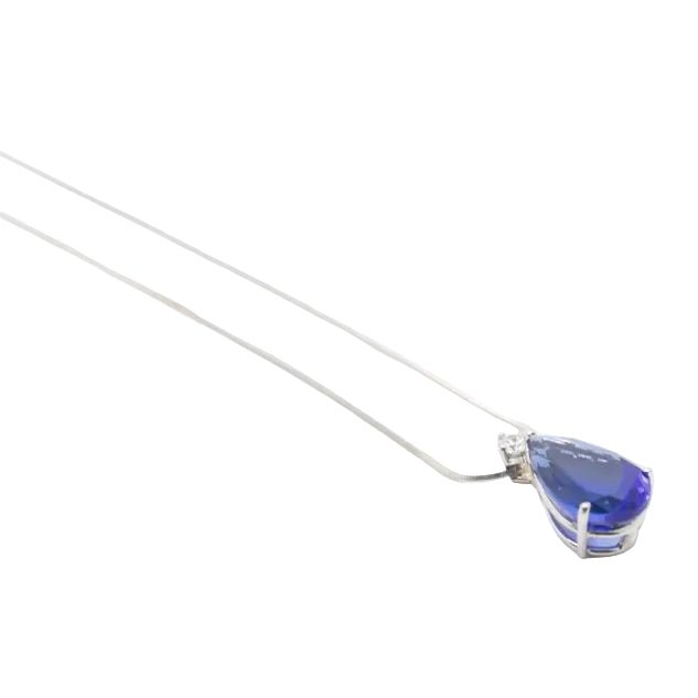 Collier Pendentif en or blanc, saphir et diamant - Castafiore