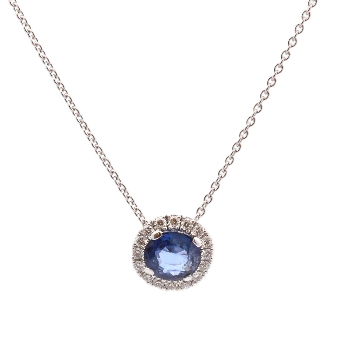 Collier Pendentif en or blanc, saphir et diamants - Castafiore