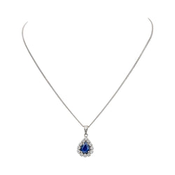 Collier Pendentif en or blanc, saphir et diamants - Castafiore
